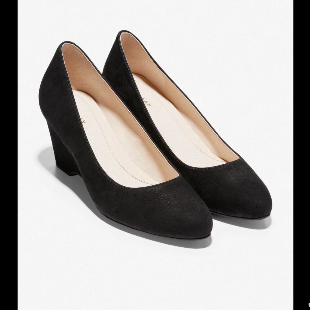 New in Box Cole Haan Waterproof Go-To Wedge in Nubuck black